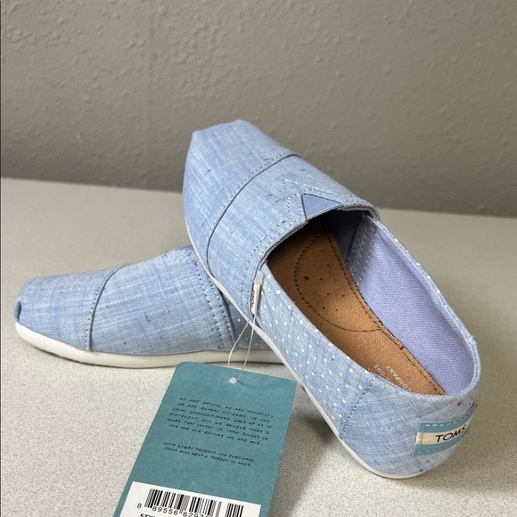 TOMS Light Blue Canvas Slip-On Loafers main image 9